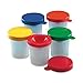 Charles Leonard Inclusive Paint Cups, Spill Proof with Inner and Outer Lids, Red, Yellow, Blue, Green, Orange, Brown, White, Black, Purple, Turquoise, 10 per Set (73010)