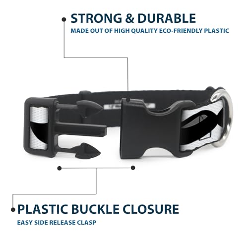Cuello de plástico Buckle Down blanco negro talla pequeña con clip para perro 5