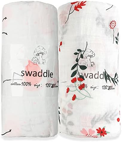 Norinori Muslin Squares Baby Swaddle Blanket - Muslin Cloths Blankets 100% Breathable Soft Cotton 47x47inch Multi Use Baby Swaddle Super Durable Reusable Newborn Essentials