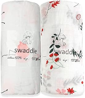 Norinori Muslin Squares Baby Swaddle Blanket - Muslin Cloths Blankets 100% Breathable Soft Cotton 47x47inch Multi Use Baby Swaddle Super Durable Reusable Newborn Essentials