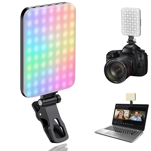 108 LED Video Light, 2500K-6500K RGB Selfie Light for iPhone-CRI 97+, 2200mAh Camera Light with 3CCT/RGB 360° Full Color/20 Lighting Effects, Portable Phone Light for Party, Photography, Streaming