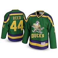 AUTHENTIC MOVIE DESIGN FOR SPORTS FANS: This Fulton #44 Mighty Reed Ducks Hockey Jersey is the perfect choice for any movie buff or sports fan. Professionally stitched letters and numbers provide an authentic look, making it ideal for costumes, fan e...
