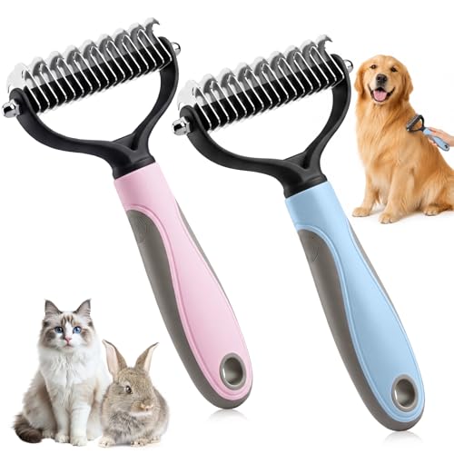 2Pcs Pet Knotter for Dogs/Cats, Double Sided Pet Grooming Brush,U...