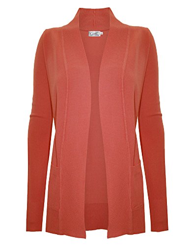 Image of Cielo Women's Solid Basic Open Front Pockets Knit Sweater Cardigan