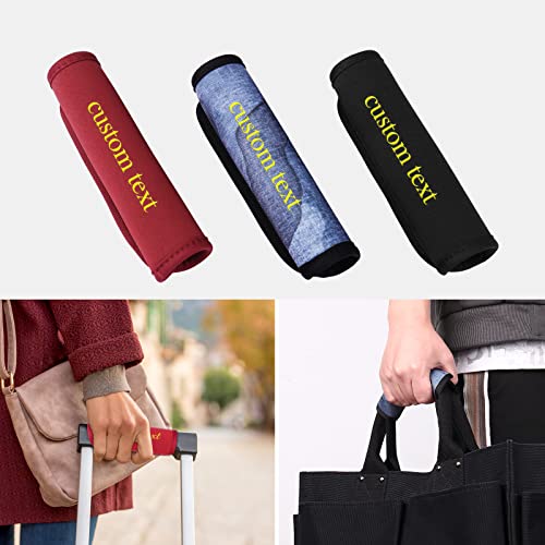 Luggage Handle Wrap, Personalized Embroidery Custom Text, Handle Covers For Travel Bag Luggage Suitcase (Red) #TOP2