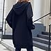 MaMiDay Long Hoodies for Women Zip Up Double Zipper Fleece Jacket Tunic Sweatshirts Fall Winter Fashion Clothes Navy
