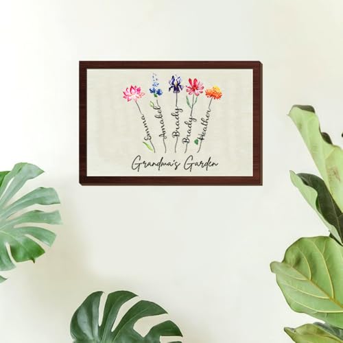Custom Grandma\'s Garden Frame Sign, Personalized Birth Month Flower Wooden Sign, Mom Garden Gift, Gift for Mother\'s Day, Mom, Grandma, Mama, Nana, Birthday, Anniversary, Christmas Style 4