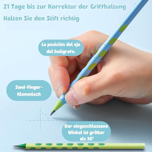 ZOCONE 30 Stück Dreikant Bleistifte mit 30 PCS Radiergummi Bleistift Grundschule HB Bleistifte Kinder Schule Schreiblernbleistift Dreikant Bleistift Kindergeburtstag Geschenke für Kinder Schule