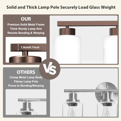Image of IZORRO Bathroom Light Fixtures, Modern Vanity Lights, Bathroom Lighting Fixtures Over Mirror with Milky White Shade, Wall Sconce for Living Room Cabinet Bedroom (Oil Rubbed Bronze, 10-Light)