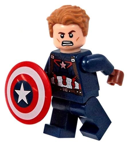 LEGO Marvel Super Heroes Minifigure - Captain American Wavy Hair Civil War Version