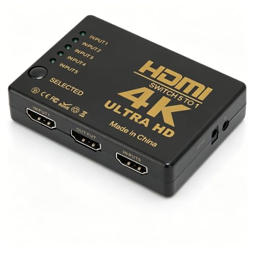 HDMI Splitter 5 Ports 4K convertisseur vidéo commutateur avec télécommande