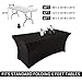 Yetomey Rectangular Fitted Spandex Tablecloths Stretchable Patio Table Covers for Birthday Party Wedding Pop Up Shop More Flexibility & Weight (Black 6FT)