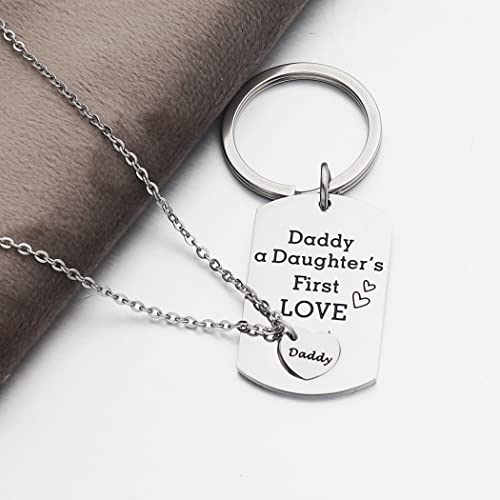 kaisinse Gift for Father and Daughter Dad Keychain and Daughter Necklace Jewelry Set Dad Gifts from Daughter2