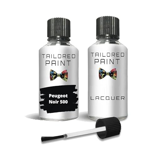 For Peugeot Black 500 Touch Up Paint Pen With Brush (Touch Up Paint + Lacquer)