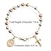 HELLOWIN 6mm Gold Plated Beads Catholic Saint Benedict Crucifix Charm Rosary Bracelet for Women with Gift Box (Saint Benedict)