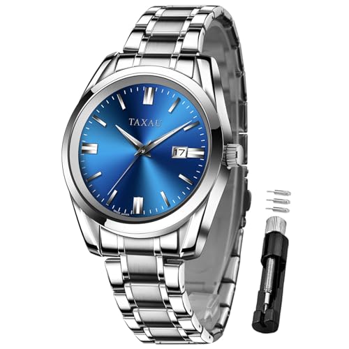 Mens Watches Dress Waterproof Analog Watches Stainless Steel Luxury Minimalist Men's Wrist Watch with Date Big Face Luminous Pointers & Scales relojes para Hombres