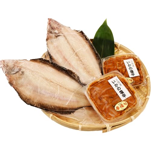 干しカレイ2〜3枚 イカの塩辛200g×2 パック セット