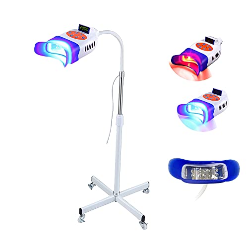 Fencia Teeth Whitening Light, Mobile Dental Teeth LED Whitening Lamp Professional, Oral Care Teeth Whitening Machine LED Cold Bleaching Accelerator Tooth Whitener Blue Red Light System