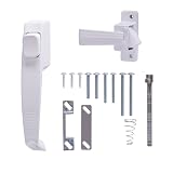 Rocky Mountain Goods Pushbutton Storm Door and Screen Door Latch - Heavy-Duty Zinc Weather-Resistant Design - 5/8' to 1-1/2' Thick Out-Swinging Screen/Storm Doors - Includes Hardware (White)
