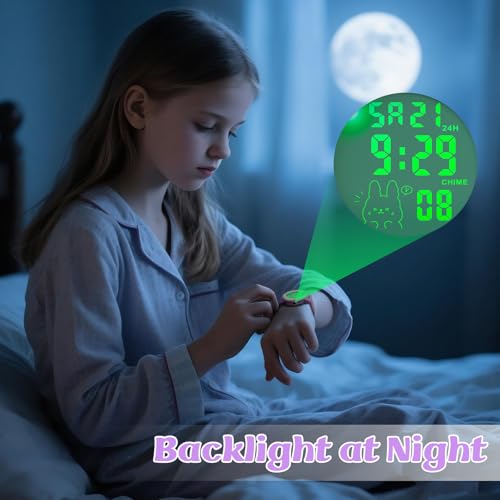 Image of Edillas Kids Digital Watch 7-Color LED Light Waterproof Wristwatch Ideal for Children