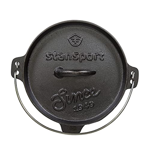 Stansport 16019-20 Pre-Seasoned Cast Iron Dutch Oven - 2 Qt - Without Legs #TOP2