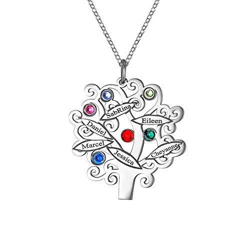 HooAMI® Collier Pendentif Prénom Personnalisé En Argent 925 Bijoux Fantaisie Femme Homme Cadeau Unique pour Anniversaire Marriage Noël Cover