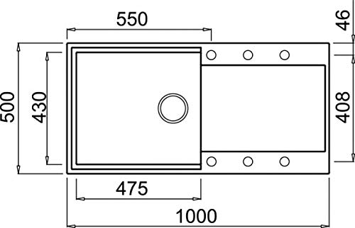 ELLECI LMY48079 | Lavello da incasso METALTEK EASY 480 | Colore : Alluminio
