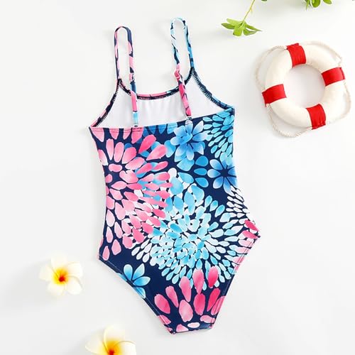 Girls Swimsuit 𝗢ne Piece Bathing Suit with Adjustable Straps H𝐚waiian Beach Swimwear Cute Kids Swimming Suits2
