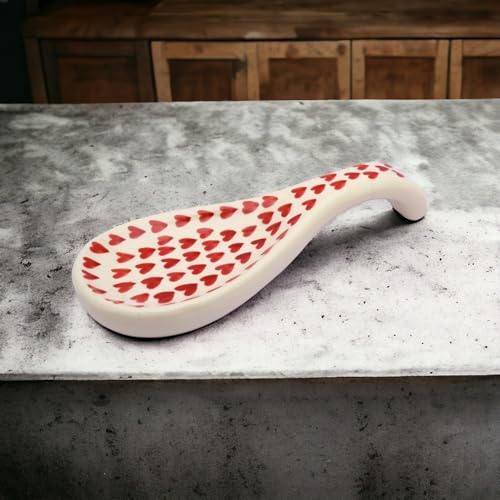 Image of Malaikah Ceramic Spoon Rest Heart Pack of 1 for Home, Kitchen, Dining, Kitchen Decor & Gifting
