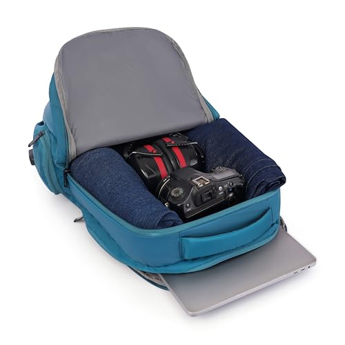 Image of Segno Laptop Backpack 15.6 Inch, Waterproof, 4 Compartments, Lightweight 500g, Padded Straps, Sea Green Backpack for Men & Women - School, College & Office Bag