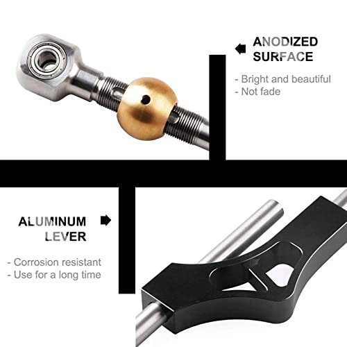 RYANSTAR Shifter Extender Adjustable Short Shifter Compatible with Ciciv CRX Del Sol Acura Integra B or D Series Engine Black - Image 6