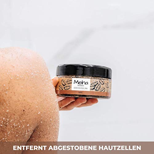 Meina Körperpeeling mit Kaffee, Bio Peeling für Gesicht, Körper und Lippen, Body Scrub für Damen und Männer (1 x 280 g) - Image 4