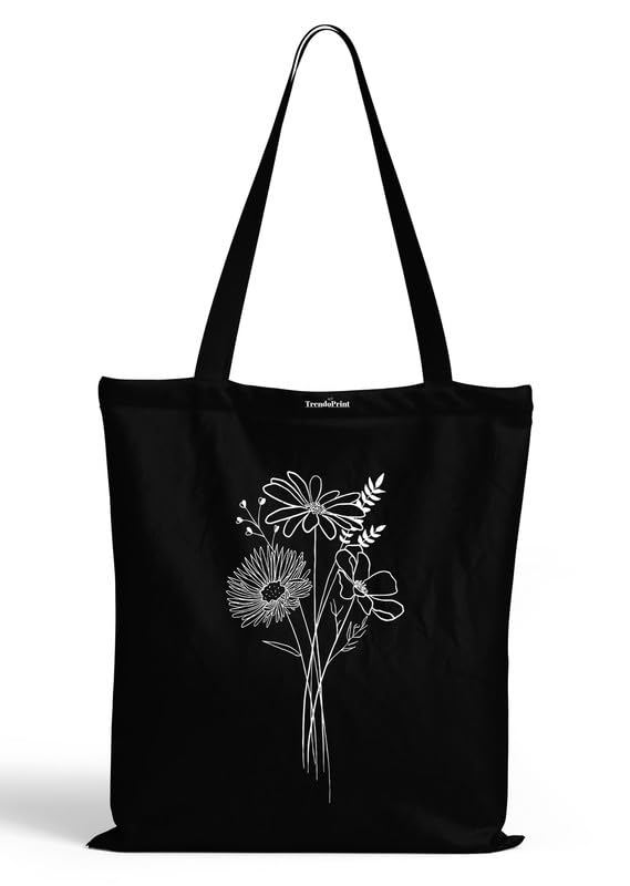 Image of TrendoPrint Reusable Shopping Bag Canvas Tote Bag for Grocery, College, Office & Shoulder Handbag Travel Bag for Men and Women (14x16 inches)