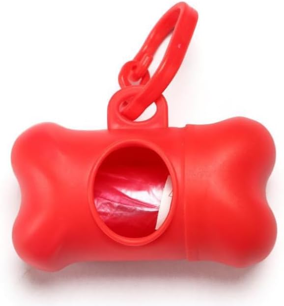 Miniatura 4 de Dispensador de bolsas de excremento en forma de hueso, dispensador de bolsas de eliminación de desechos de mascotas con bolsa de basura (color