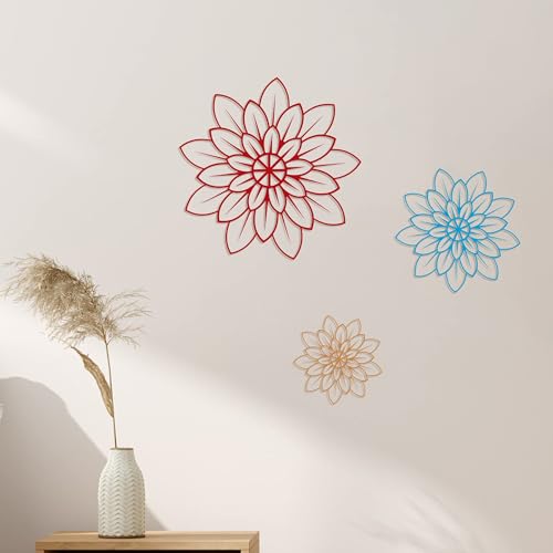 Décoration florale en métal suspendre lot de 3 fleurs pour mur extérieur et intérieur maison