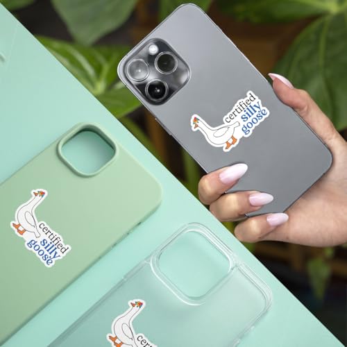 Image of 3pcs Certified Silly Goose Funny Sticker Pack, Meme Animal Humor Design, Die Cut Waterproof Vinyl Decal for Laptop, Water Bottle, Phone, Window, Helmet, Goose Lover Gift 3 Inches