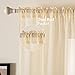 MIULEE 2 Panels Solid Color Sheer Window Curtains Elegant Window Voile Panels/Drapes/Treatment for Bedroom Living Room (54 X 84 Inches Cream Beige)