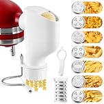 LETOMS Pasta Maker Attachment for Kitchenaid Stand Mixer, Gourmet Pasta Press Attachment with 7 Interchangeable Plates, Kitchen aid Pasta Extruder Attachment for Homemade Spaghetti & Macaroni