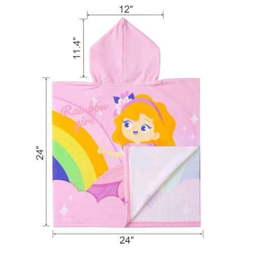 Image of NovForth Kids Beach Towel for Boys Girls, Hooded Bath Towel Wrap, Toddler Pool Towel with Hood