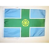 AZ FLAG - Drapeau Comt� de Derbyshire - 45x30 cm - Pavillon County Of Derbys. - Angleterre 100% Polyester Avec Deux Cordelettes - 20g