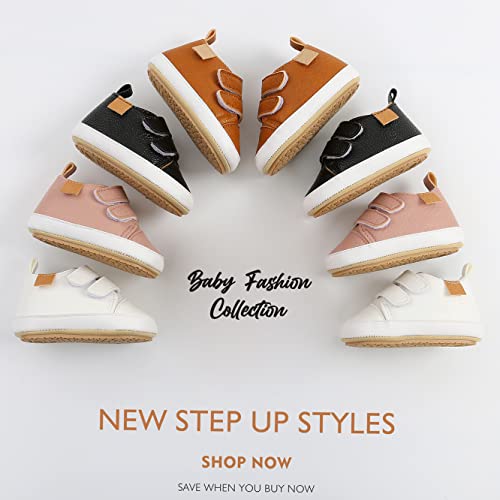 Image of Clowora Baby Boys Girls Shoes Non-Slip Rubber Sole Sneakers Infant First Walking Toddler Crib Shoes Newborn Loafers Flats.