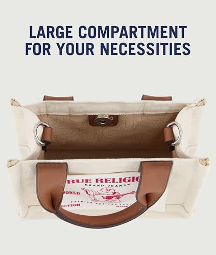 Image of True Religion Tote Bag, Women's Mini Travel Shoulder Bag with Adjustable Strap