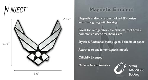 Imán decorativo grande Ala US Air Force cromo 2.75x3 pulg miniatura 4