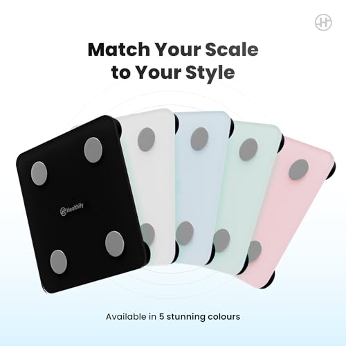Image of HealthifyMe Smart Scale | Track 11+ Key Body Metrics | 1 Month HealthifySmart Plan | Data Driven Smart Weight Loss with HealthifyMe Smart Scale | Black