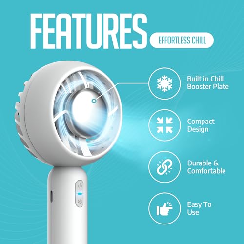 Cold Air Portable Cooling AC Handheld Fans – The GENUINE Rechargeable Portable Ice Cooling Refrigerating Pad Handheld Cooling Fan That Blows Cold Air