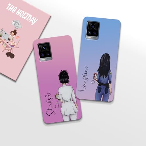 Image of COLORflow Back Cover Compatible with Vivo V20 | Professional Girl Color Customized Back Cover Compatible with Vivo V20