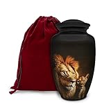 Honorary Memorials Urn - Urns for Human Ashes Adult - Lion's Pride Memorial Urns for Human Ashes - Decorative Urns - Cremation Urn for Adult Ashes - 200LB Urn with Bag