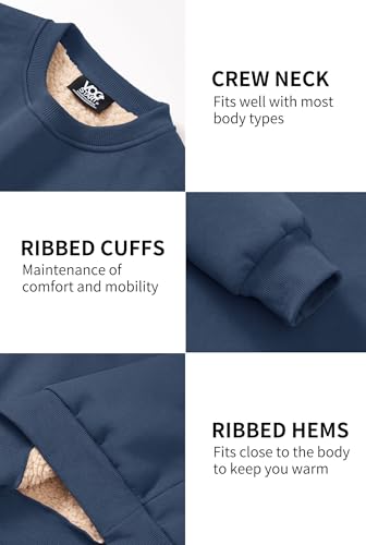 Men's Sherpa Sweatshirts Ultra-Warm Fleece Pullover Comfortable Winter Sweatshirt 6