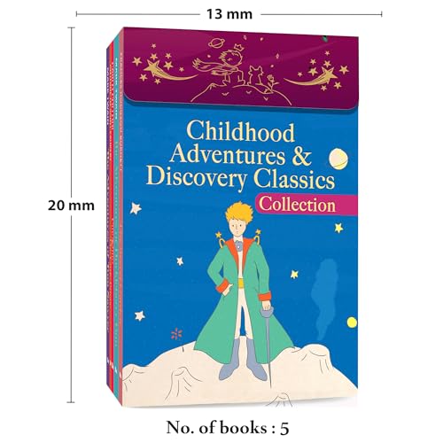 Image of Childhood Adventures and Discovery Classics | Box Set of 5 Unabridged Novels: The Secret Garden, The Adventures of Tom Sawyer, The Little Prince, The Adventures of Huckleberry Finn & Pinocchio | Gift-Ready Set for Kids & Adults