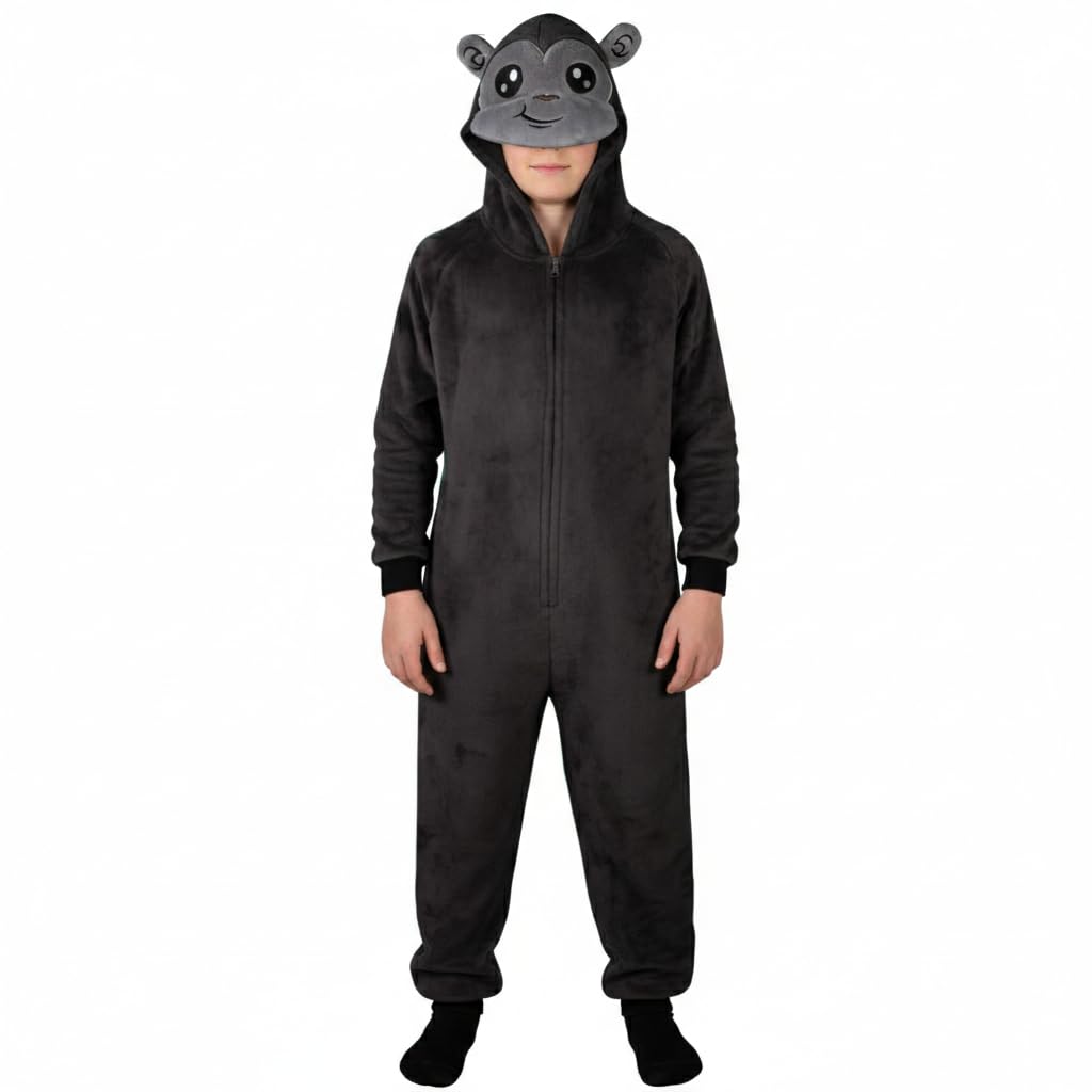 A2z 4 Kids Girls Gorilla Boys Costume Jumpsuits Soft Plush Fleece Playsuit - E.soft 938 Onesie 3-4